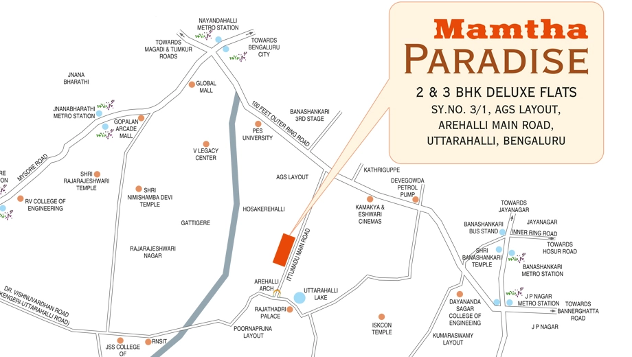 Location of Commercial Mamtha Paradise in Uttarahalli, Bangalore - Image 430572