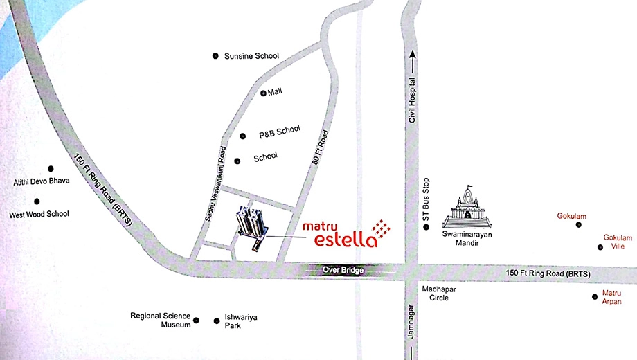 Location of Matru Estella in Madhapar, Rajkot - Image 430568