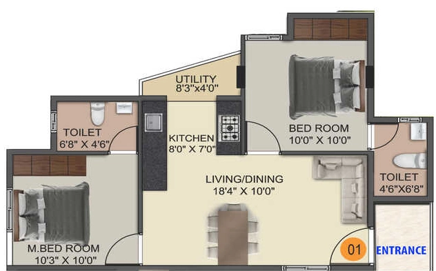 2 BHK Flat in DS Max Sista Nest in Uttarahalli, Bangalore - Image 929332