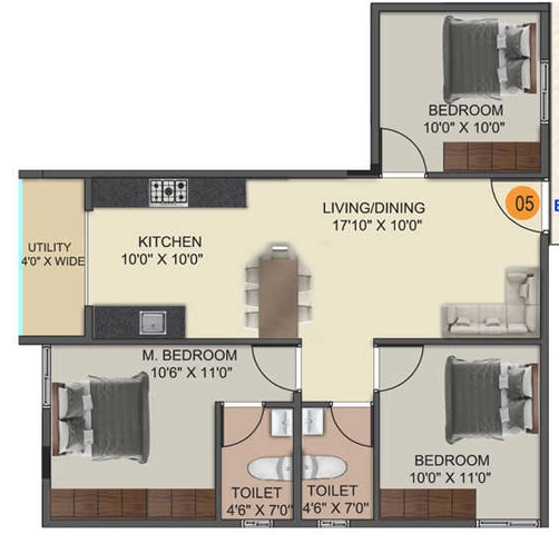 3 BHK Flat in DS Max Sista Nest in Uttarahalli, Bangalore - Image 929333
