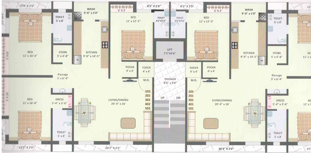 Floor Plan of Atul Moon Delight in Madhapar, Rajkot - Image 430609