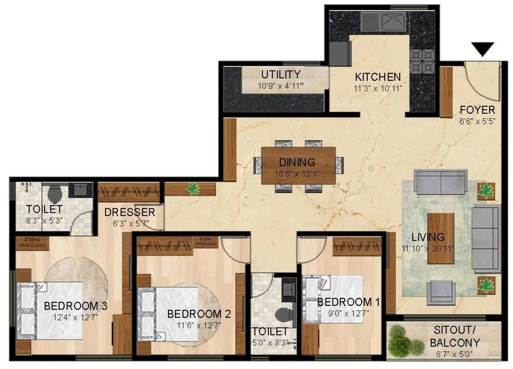 3 BHK Flat in Lewis Glorious in null, Bangalore - Image 929348