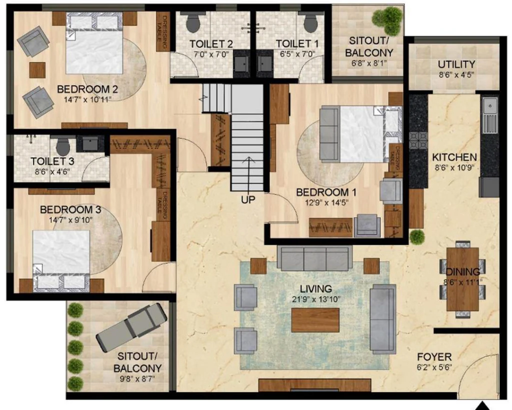 3 BHK Flat in Lewis Glorious in null, Bangalore - Image 929350