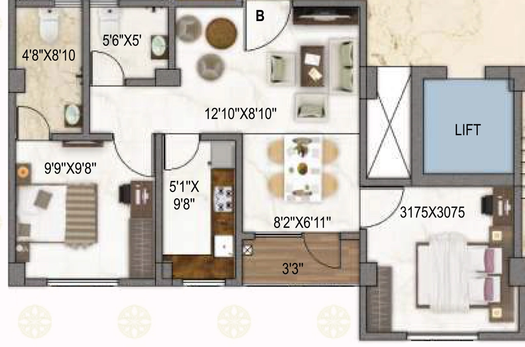 2 BHK Flat in SM Surya Aspire in Jalukbari, Guwahati - Image 929369