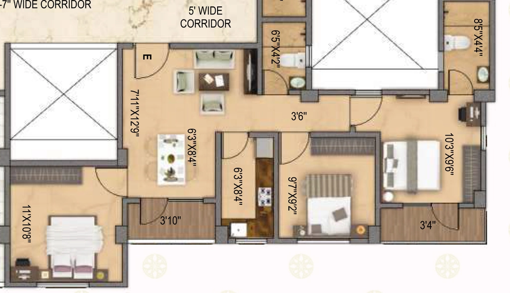 3 BHK Flat in SM Surya Aspire in Jalukbari, Guwahati - Image 929371