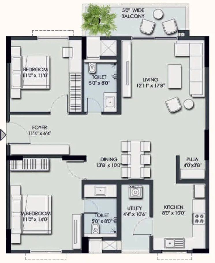 2 BHK Flat in Legend Valencia in Singasandra, Bangalore - Image 929377
