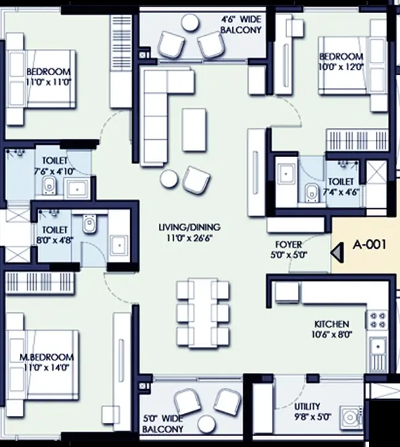 3 BHK Flat in Legend Valencia in Singasandra, Bangalore - Image 929379