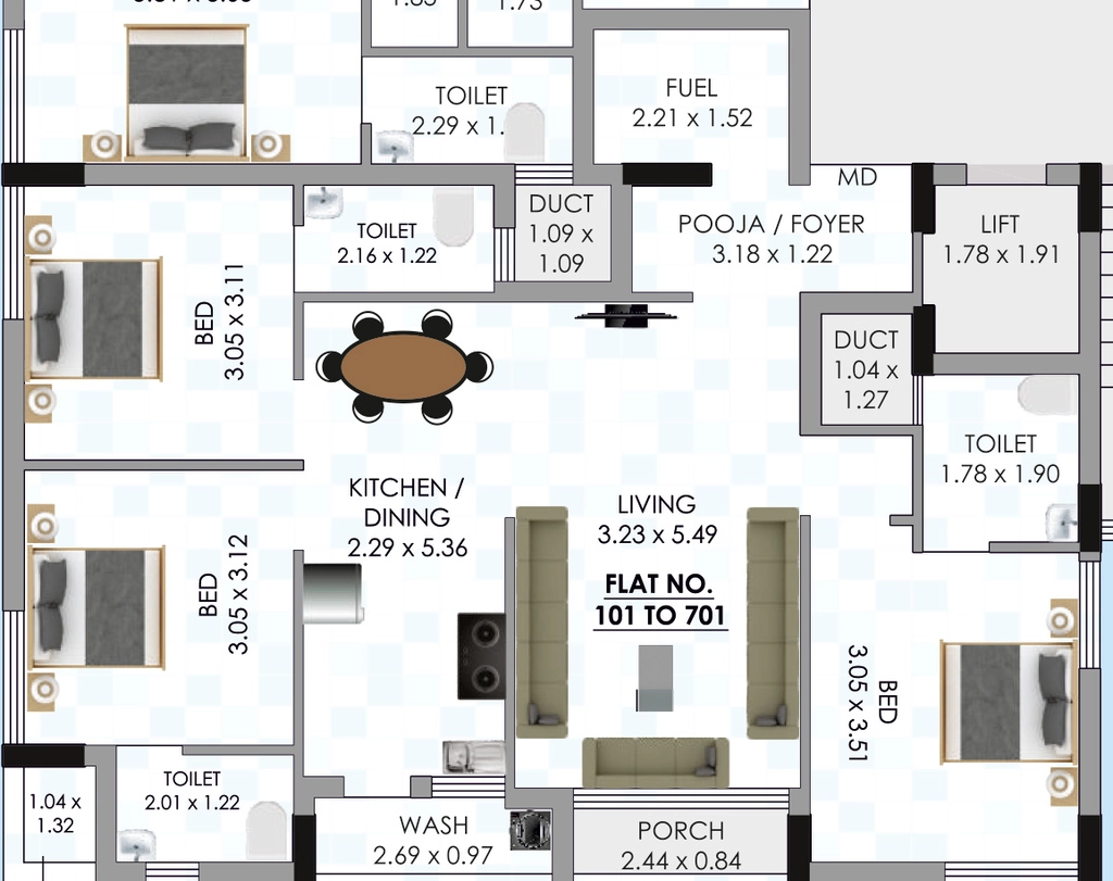 3 BHK Flat in Patidar Avsar Avenue in Madhapar, Rajkot - Image 929365