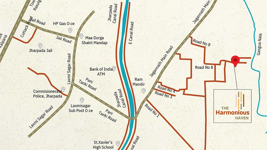 Location of The Harmonious Haven in Rasulgarh, Bhubaneswar - Image 430744