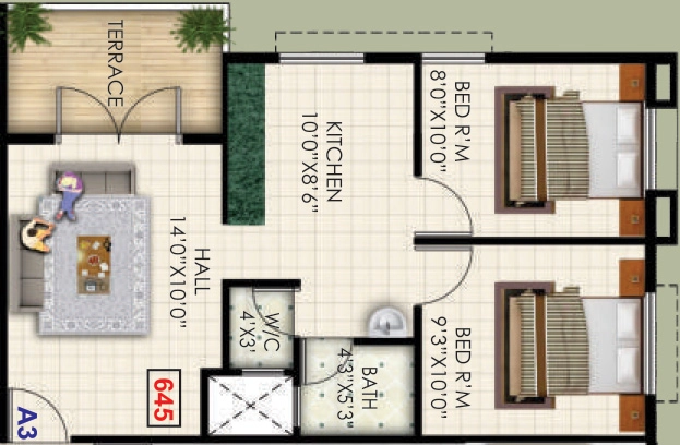 2 BHK Flat in Kusum Mangal Apartment in Chunchale, Nashik - Image 929405