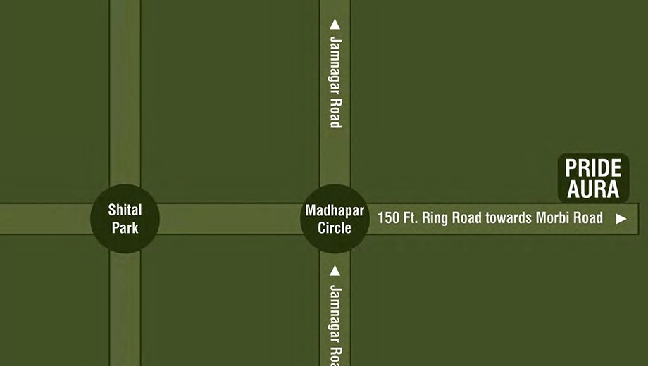 Location of Commercial Pride Aura in Madhapar, Rajkot - Image 430784