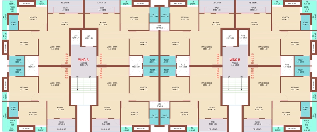 Floor Plan of Radheshyam Mangaldeep Appartment in Madhapar, Rajkot - Image 430798