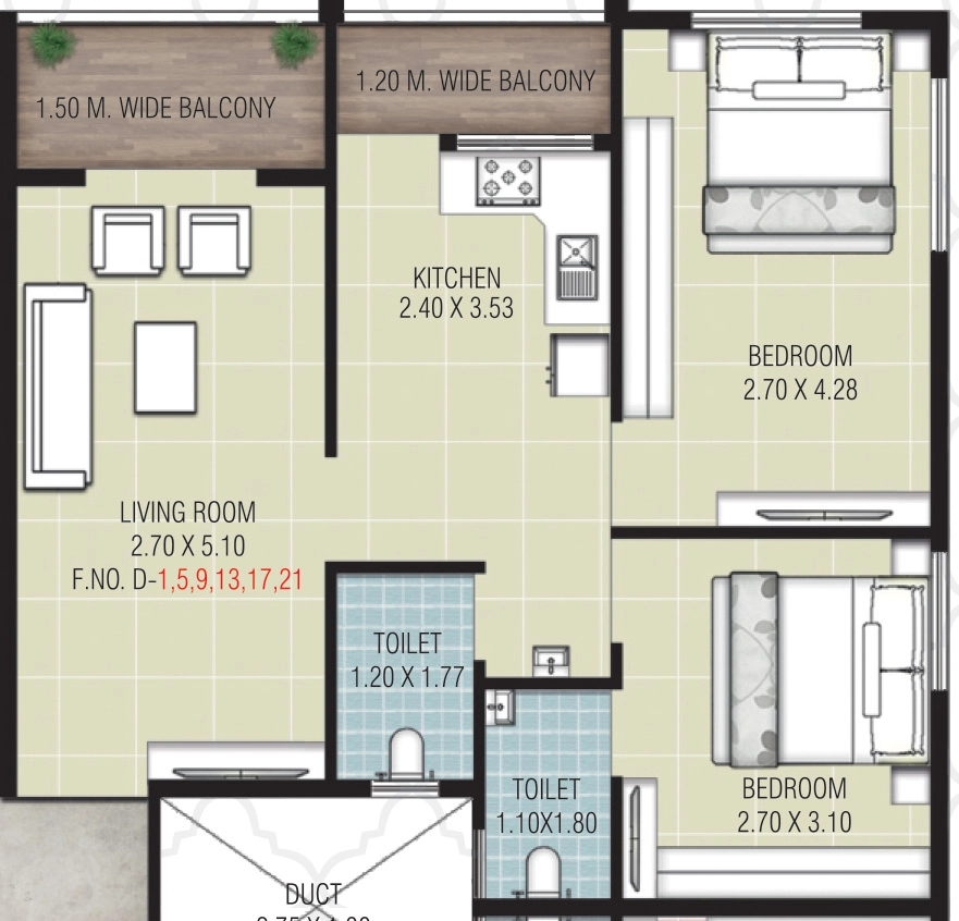 2 BHK Flat in Shree Datta Mangal in Gangapur Road, Nashik - Image 929416