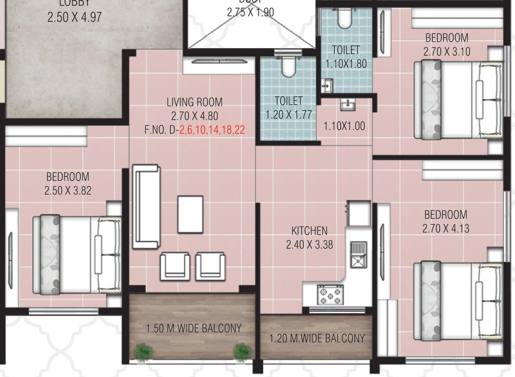 3 BHK Flat in Shree Datta Mangal in Gangapur Road, Nashik - Image 929418