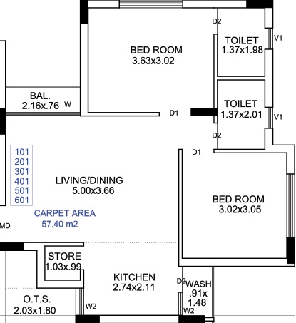 2 BHK Flat in Ravi Krushna Heights in Madhapar, Rajkot - Image 929425