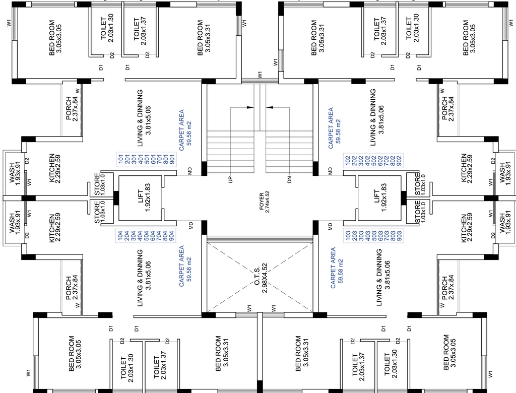 Floor Plan of Ravi Krushna Heights in Madhapar, Rajkot - Image 430814