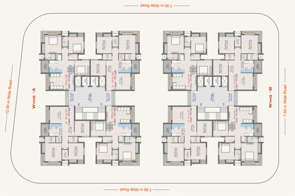 Master Plan of Shriakshar Akshar Heights in Nana Mava, Rajkot - Image 430839