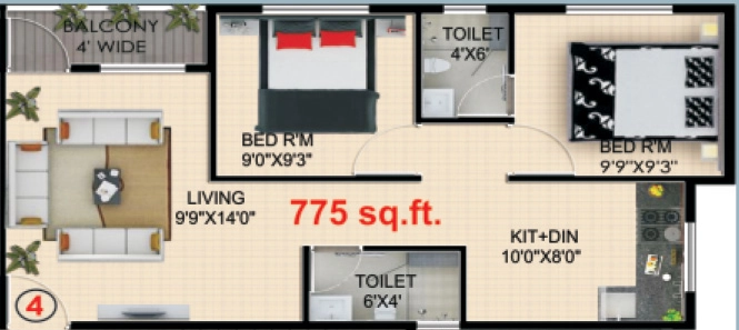 2 BHK Flat in Shree Ashoka Mangal in Ashoka Marg, Nashik - Image 929436
