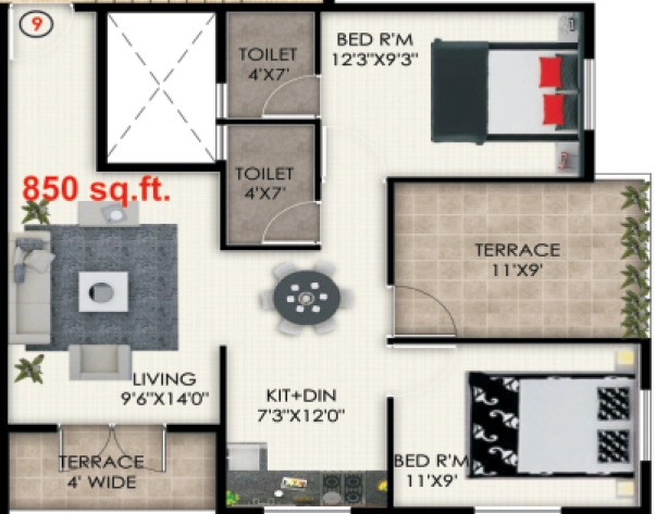 2 BHK Flat in Shree Ashoka Mangal in Ashoka Marg, Nashik - Image 929437