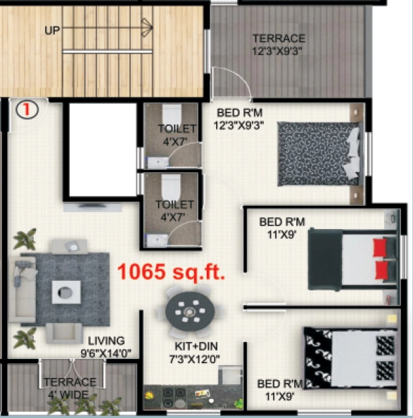 3 BHK Flat in Shree Ashoka Mangal in Ashoka Marg, Nashik - Image 929439