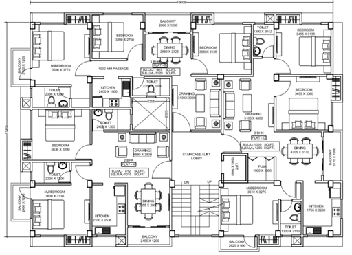 Floor Plan of Samriddhi Residency in Bhetapara, Guwahati - Image 430849
