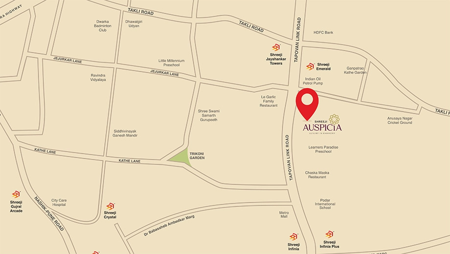 Location of Shreeji Auspicia in Dwarka, Nashik - Image 430875
