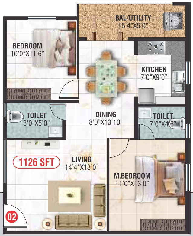 2 BHK Flat in Balaji Futurity Homes in Horamavu, Bangalore - Image 929502