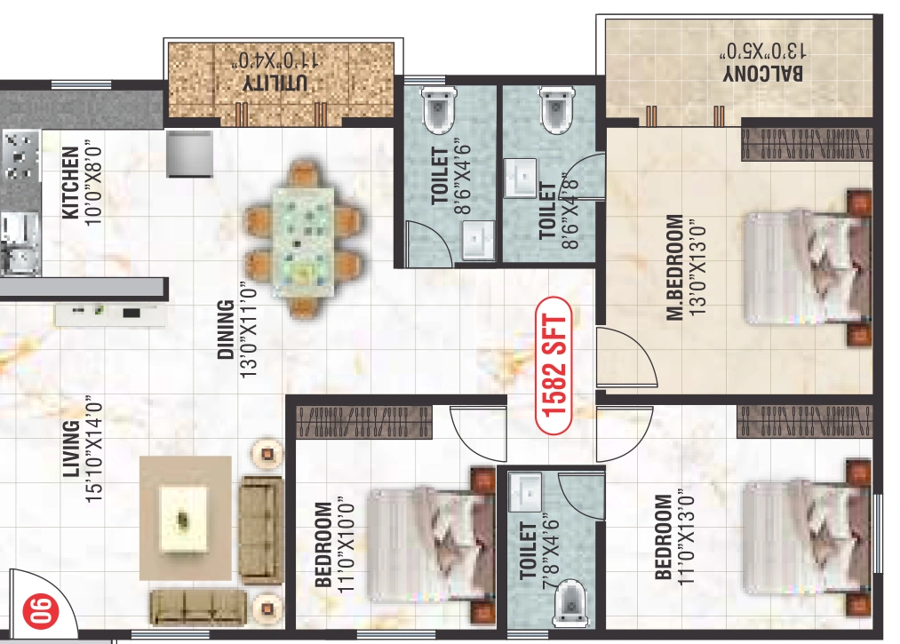 3 BHK Flat in Balaji Futurity Homes in Horamavu, Bangalore - Image 929505