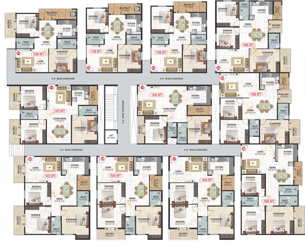Floor Plan of Balaji Futurity Homes in Horamavu, Bangalore - Image 430981