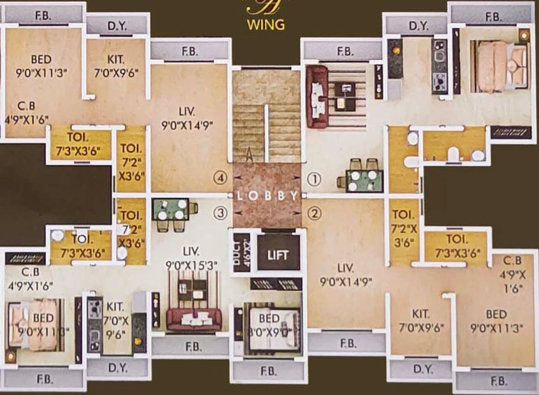 Floor Plan of Shree Adinath Symphony in Boisar West, Palghar - Image 20677