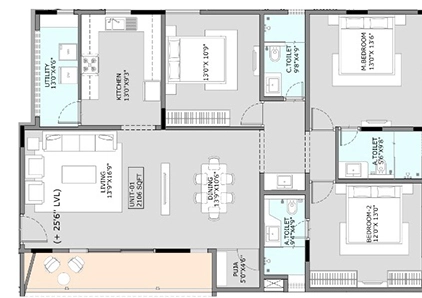 3 BHK Flat in Beryl Tranquil Terraces in Subramanyapura, Bangalore - Image 929501
