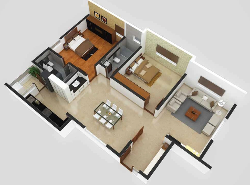 2 BHK Flat in Brick Culture Alexandria in Indiranagar, Bangalore - Image 929493