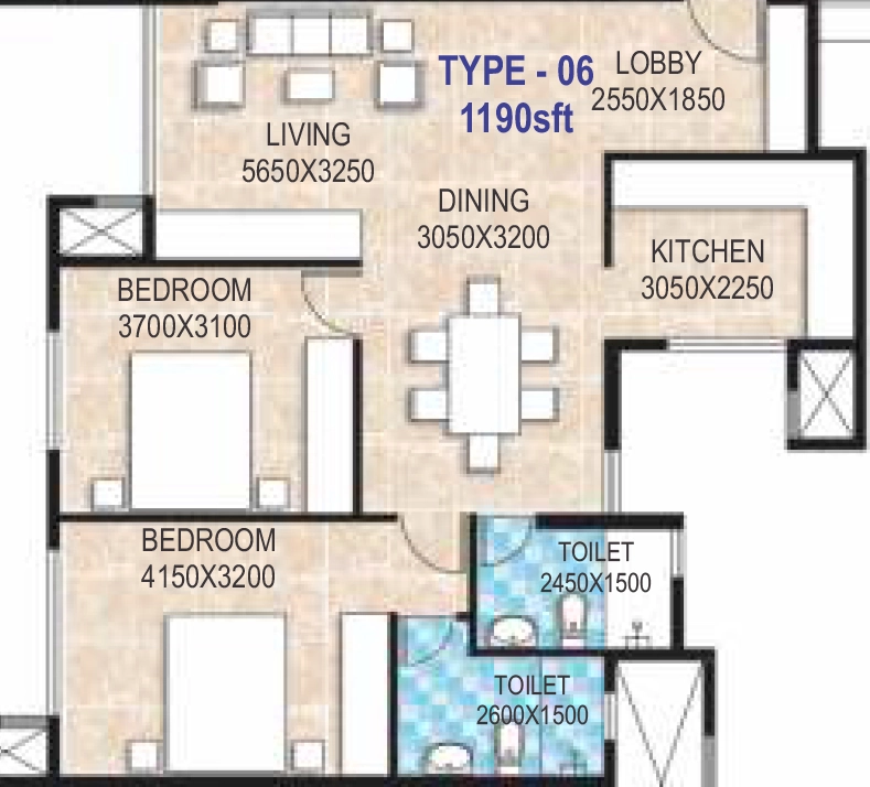 2 BHK Flat in Comfort Heights in Doddakallasandra, Bangalore - Image 929486