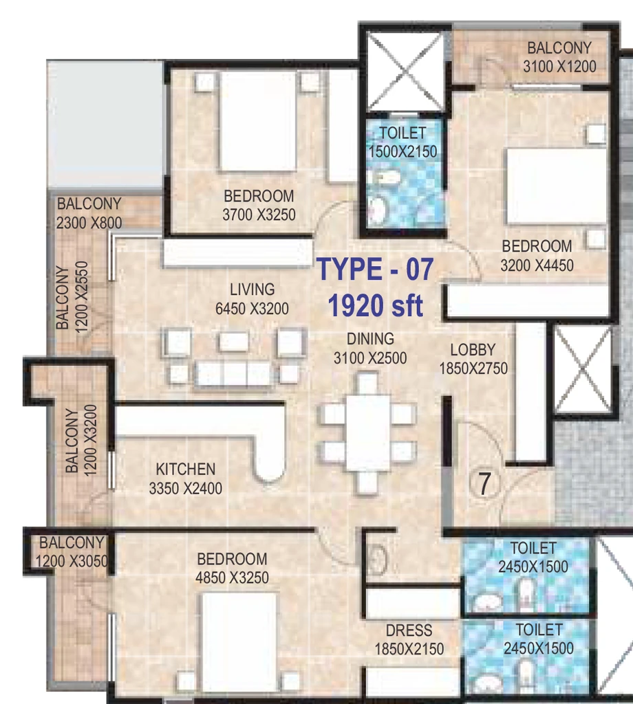 3 BHK Flat in Comfort Heights in Doddakallasandra, Bangalore - Image 929489
