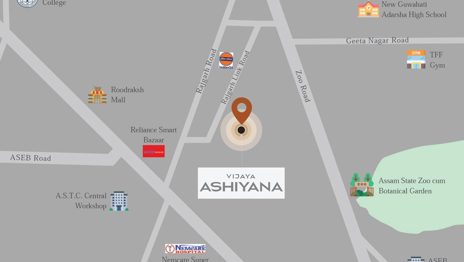 Location of Vijaya Ashiyana in Lachit Nagar, Guwahati - Image 430928
