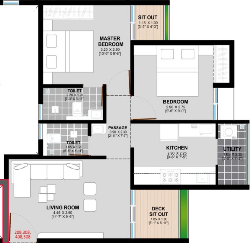 2 BHK Flat in Saumya Junnare Heights in Dwarka, Nashik - Image 929477
