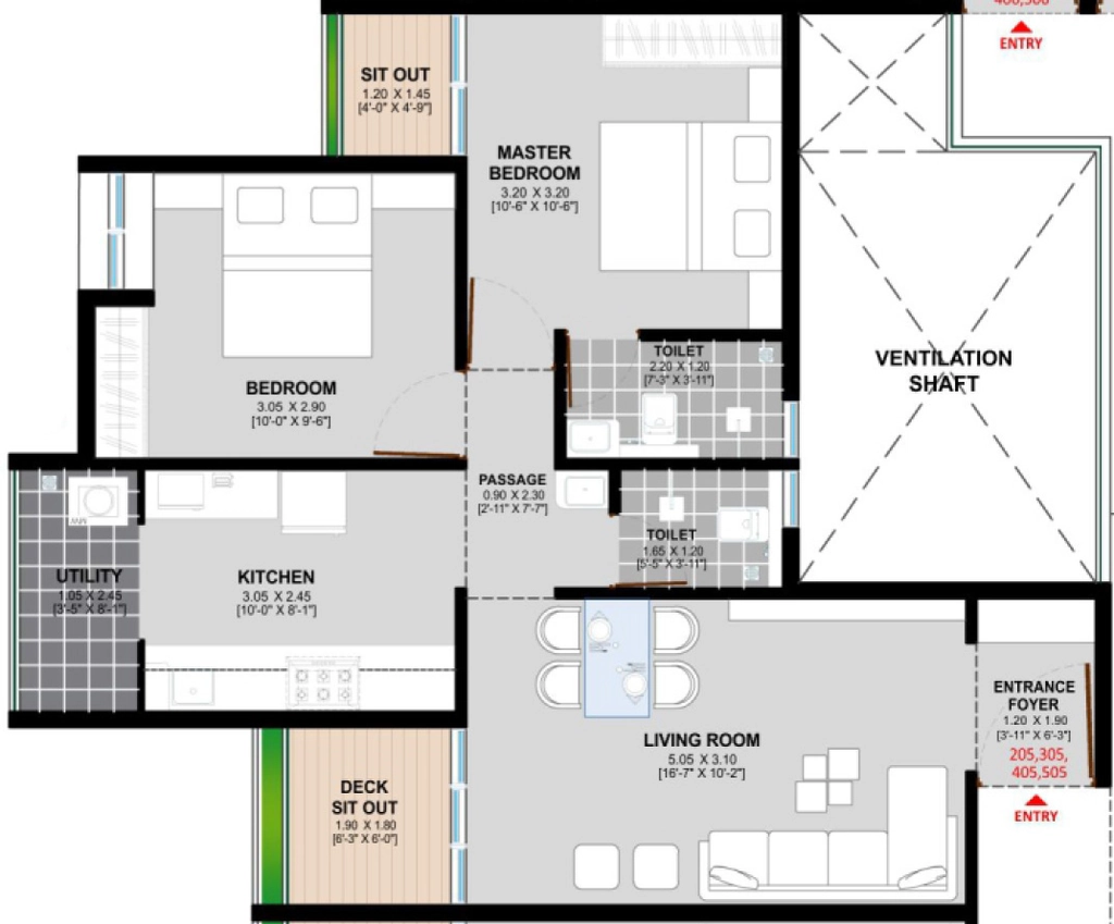 2 BHK Flat in Saumya Junnare Heights in Dwarka, Nashik - Image 929478