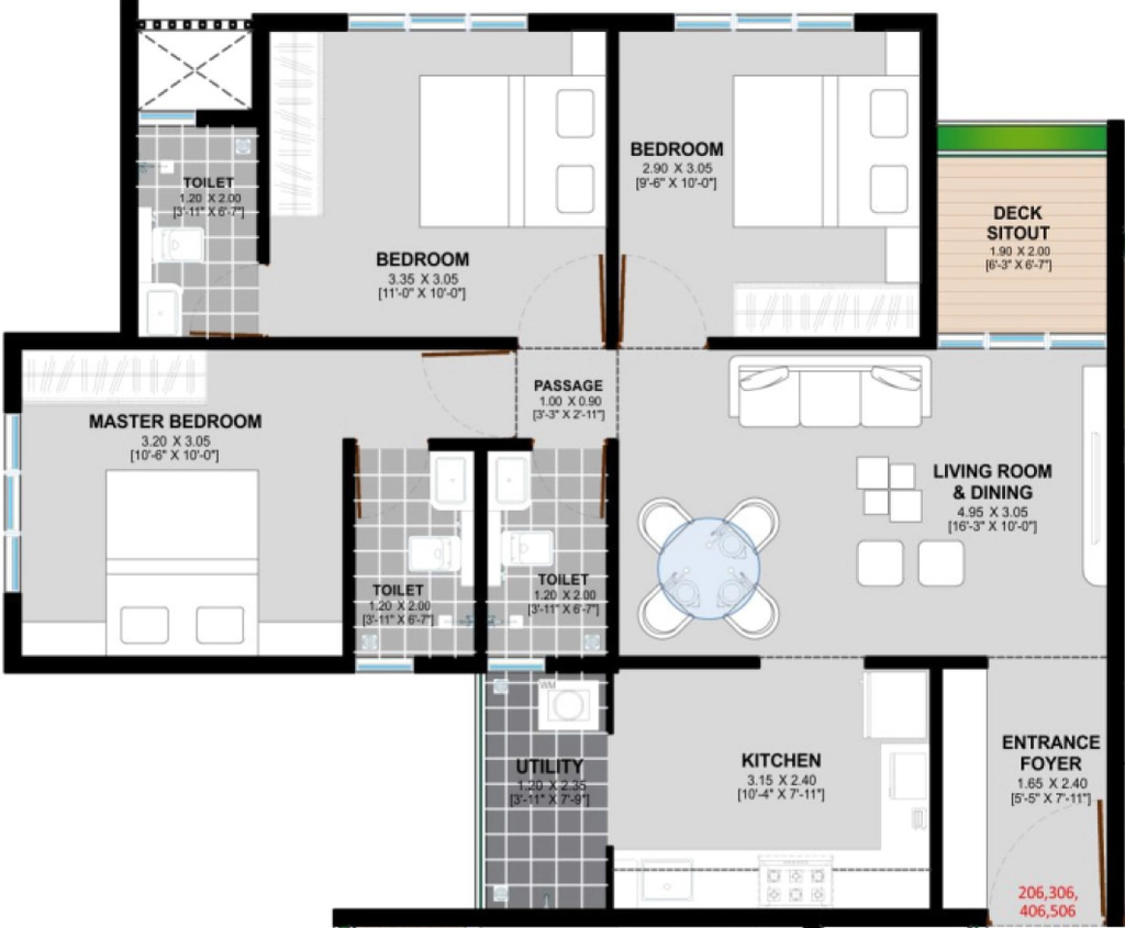 3 BHK Flat in Saumya Junnare Heights in Dwarka, Nashik - Image 929479
