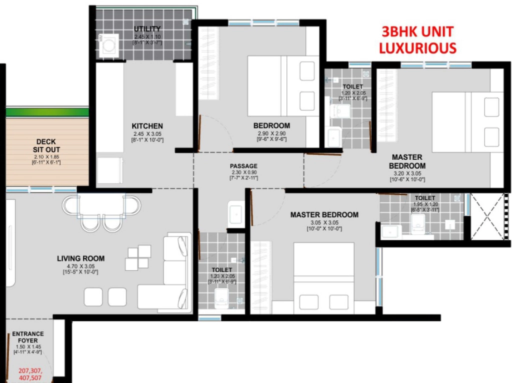 3 BHK Flat in Saumya Junnare Heights in Dwarka, Nashik - Image 929480