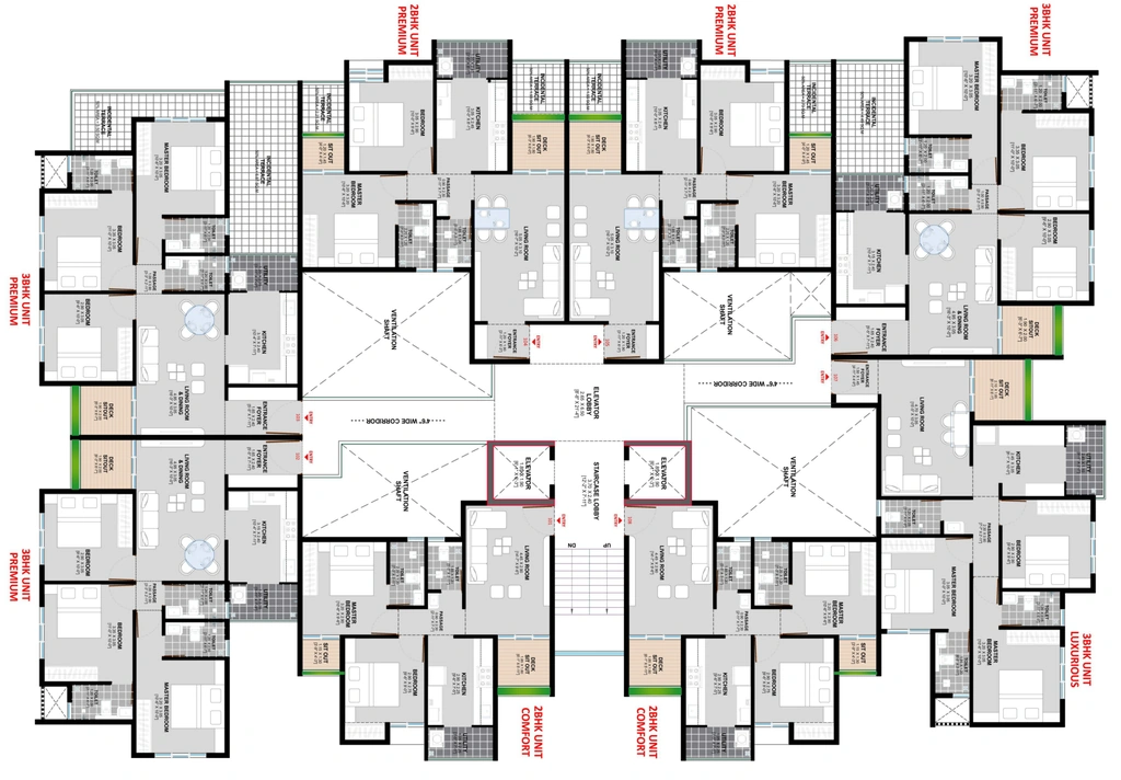 Floor Plan of Saumya Junnare Heights in Dwarka, Nashik - Image 430918