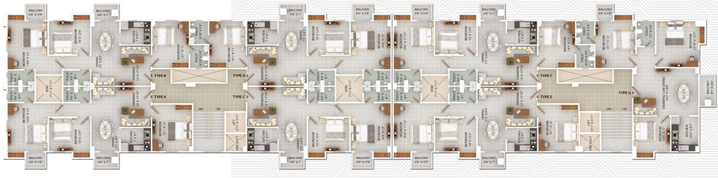 Floor Plan of Vijaya Sterling Heights in Bhetapara, Guwahati - Image 430972