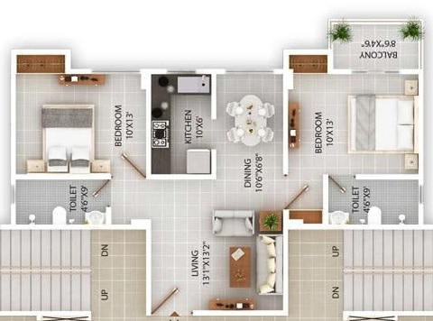 2 BHK Flat in Eco Krishna Greens in Kahilipara, Guwahati - Image 929506