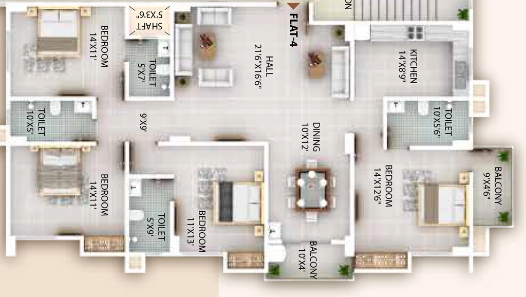 4 BHK Flat in Versha Basant Grande in Ulubari, Guwahati - Image 929617