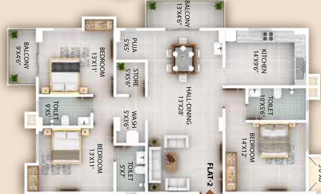 3 BHK Flat in Versha Basant Grande in Ulubari, Guwahati - Image 929616