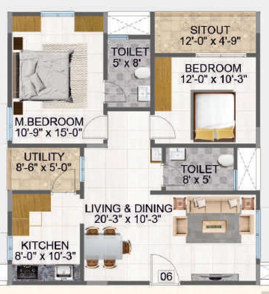 2 BHK Flat in DS Needs 3 Project 168 in Horamavu, Bangalore - Image 929524