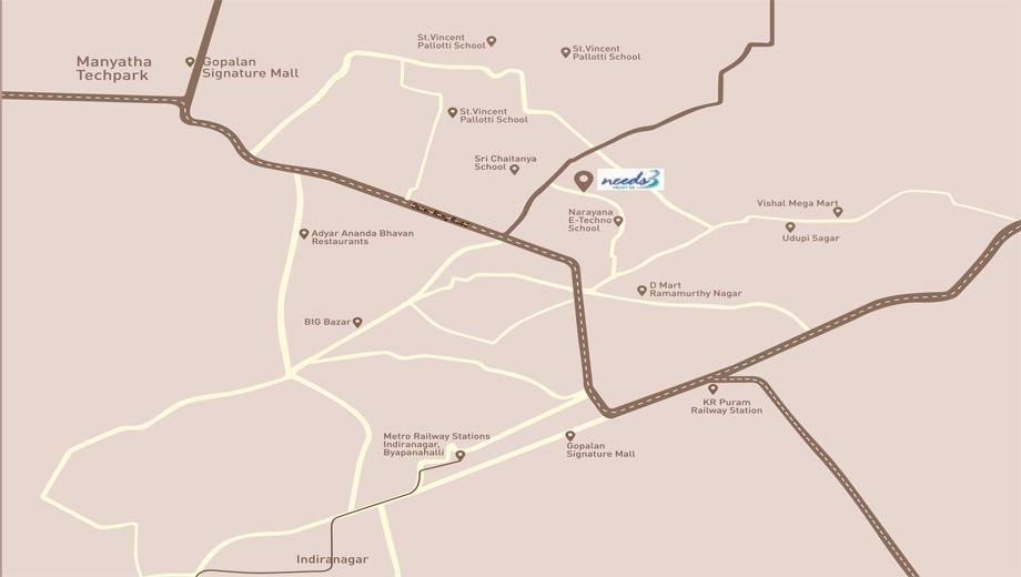 Location of DS Needs 3 Project 168 in Horamavu, Bangalore - Image 431076