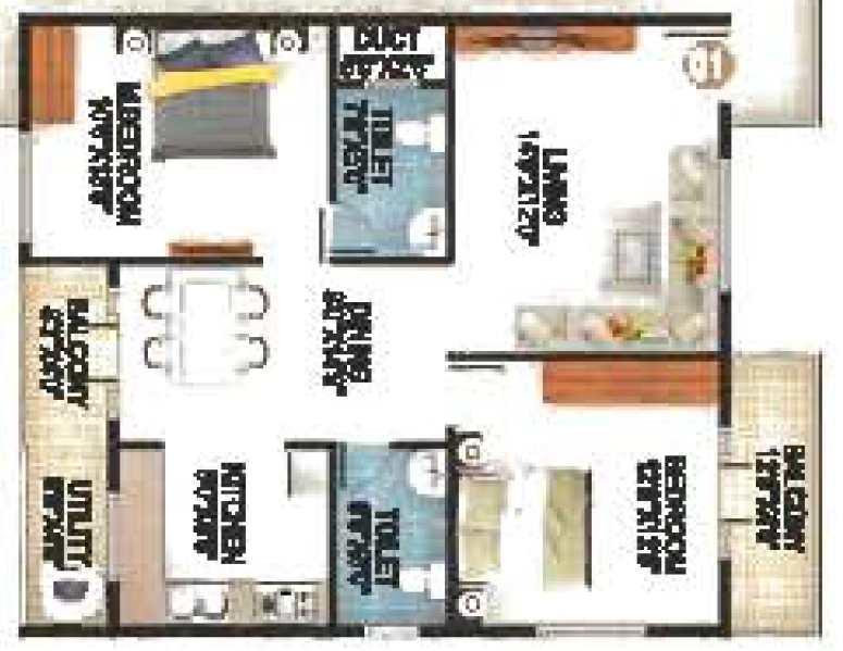 2 BHK Flat in iCON SN Luxuria in Bileshivale, Bangalore - Image 929536