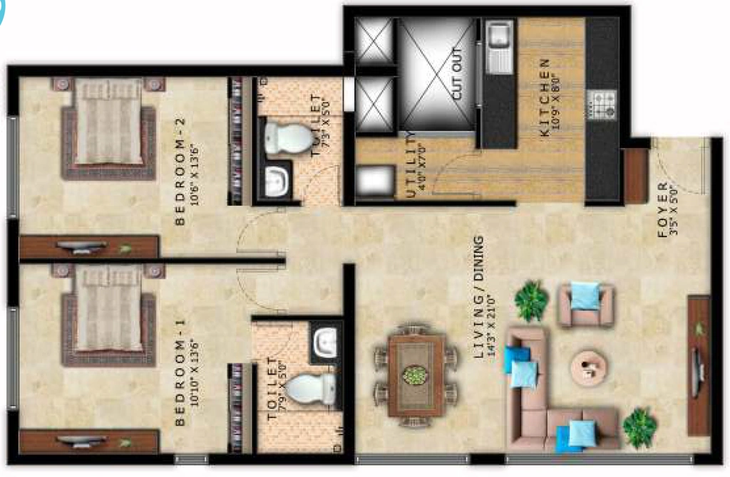 2 BHK Flat in LH Casa Feliz in Horamavu, Bangalore - Image 929508