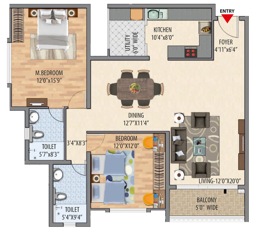 2 BHK Flat in Maangalya Signature in JP Nagar, Bangalore - Image 929543