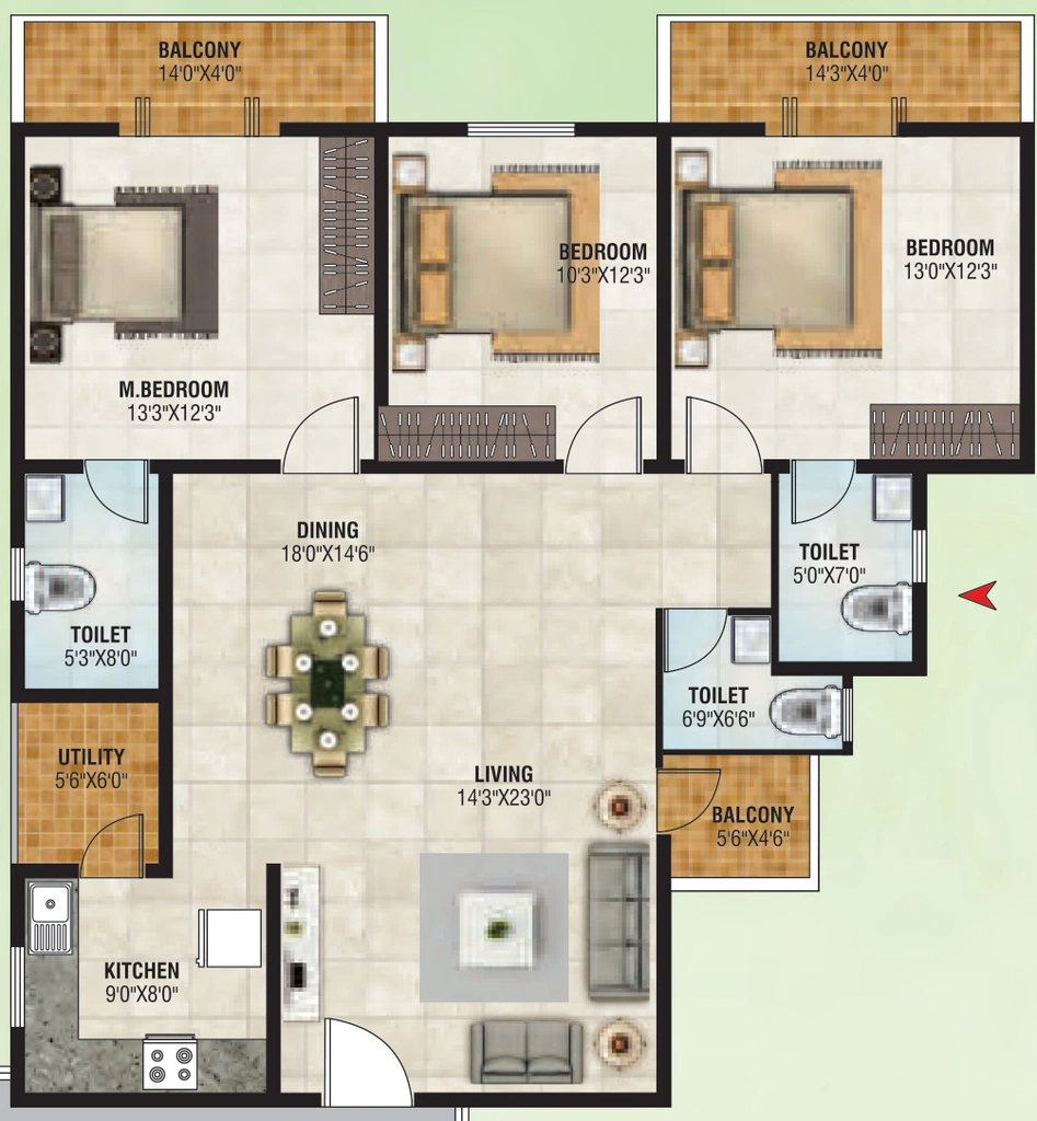 3 BHK Flat in Mitraa My Gate in Horamavu, Bangalore - Image 929523